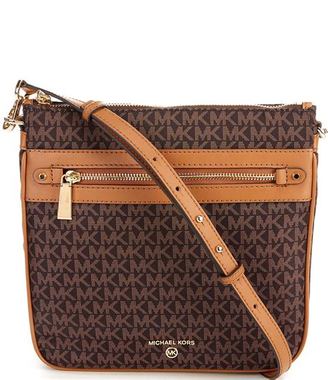 michael kors mk jet set signature shoulder bag brown large|Michael Kors jet set crossbody bag.